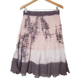 Compagnie Nouvelle Tiered Midi Skirt Tie Dye‎ Cotton Women's Medium Boho